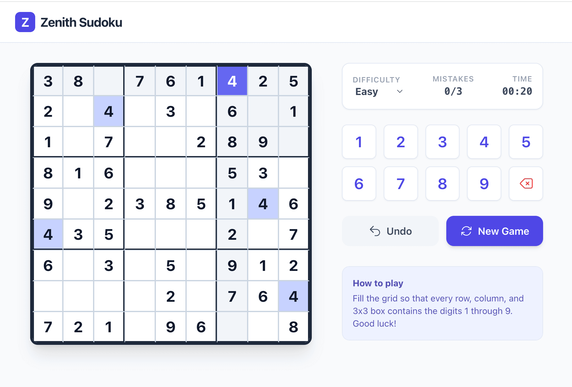 Zenith Sudoku