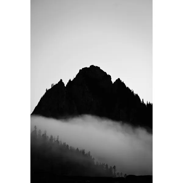 Cloud mountain black and white