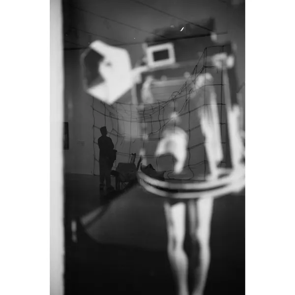 Glass man black and white