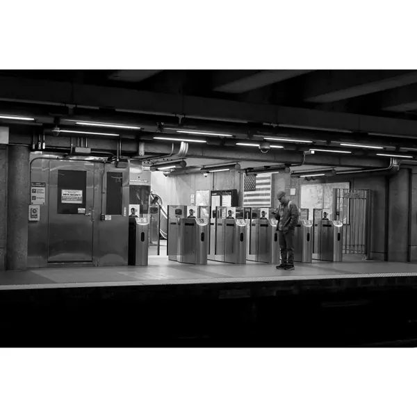 A man waiting for train