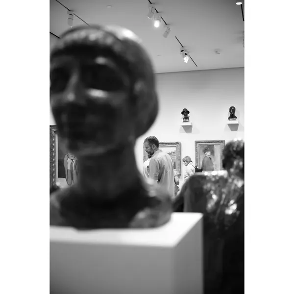 Museum statue black and white