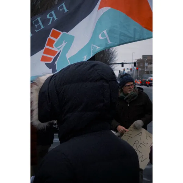 Protest flag photojournalism