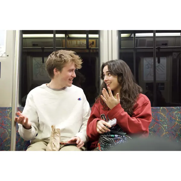 Train couple travel
